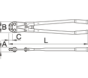 Размеры арматурных ножниц Unior 596PLUS/6G